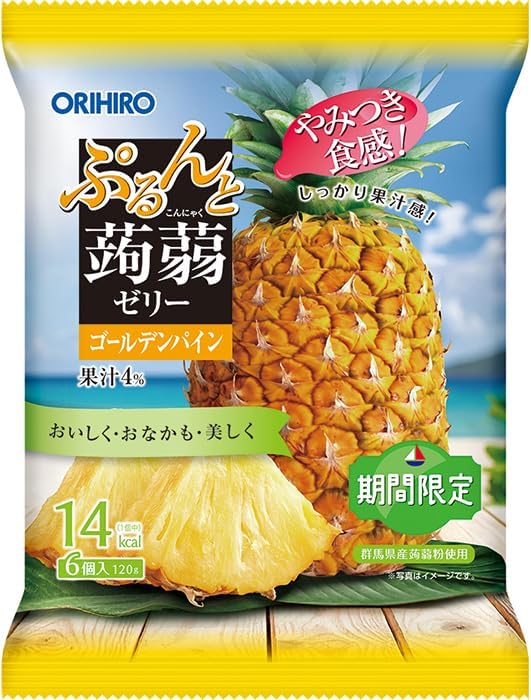 "ORIHIRO" PURUNTO JELLY GOLDEN PINEAPPLE 6P 120G (24)