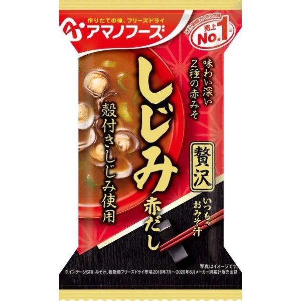 "AMANO FOODS" GEVRIESDROOGDE ZEITAKU ITSUMO NO OMISOSHIRU SHIJIMI AKADASHI