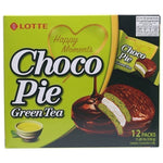 "LOTTE" CHOCO PIE GREEN TEA 12PCS 336G (8)